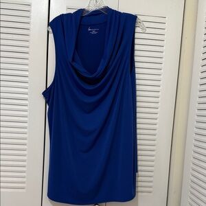 Lane Bryant Royal Blue Drape Neck Tank Top